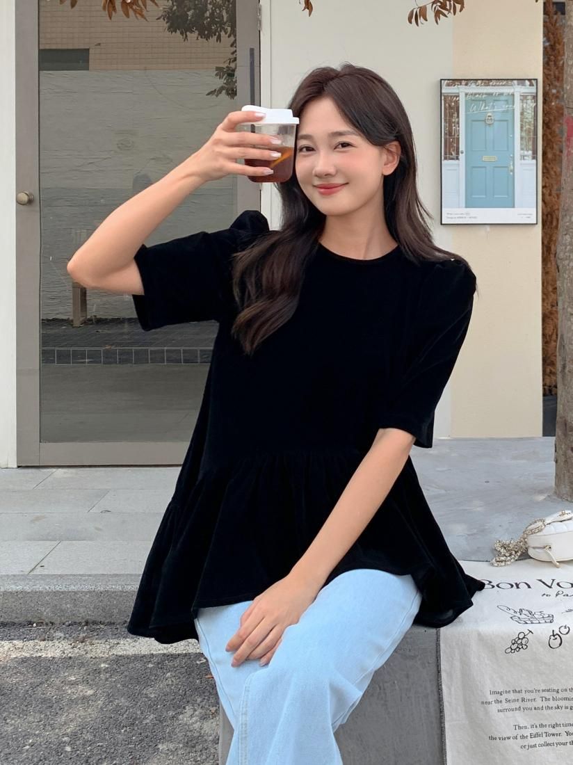 SALLY VELOR ASYMMETRY PEPLUM TOPS - BIRTHDAY BASH