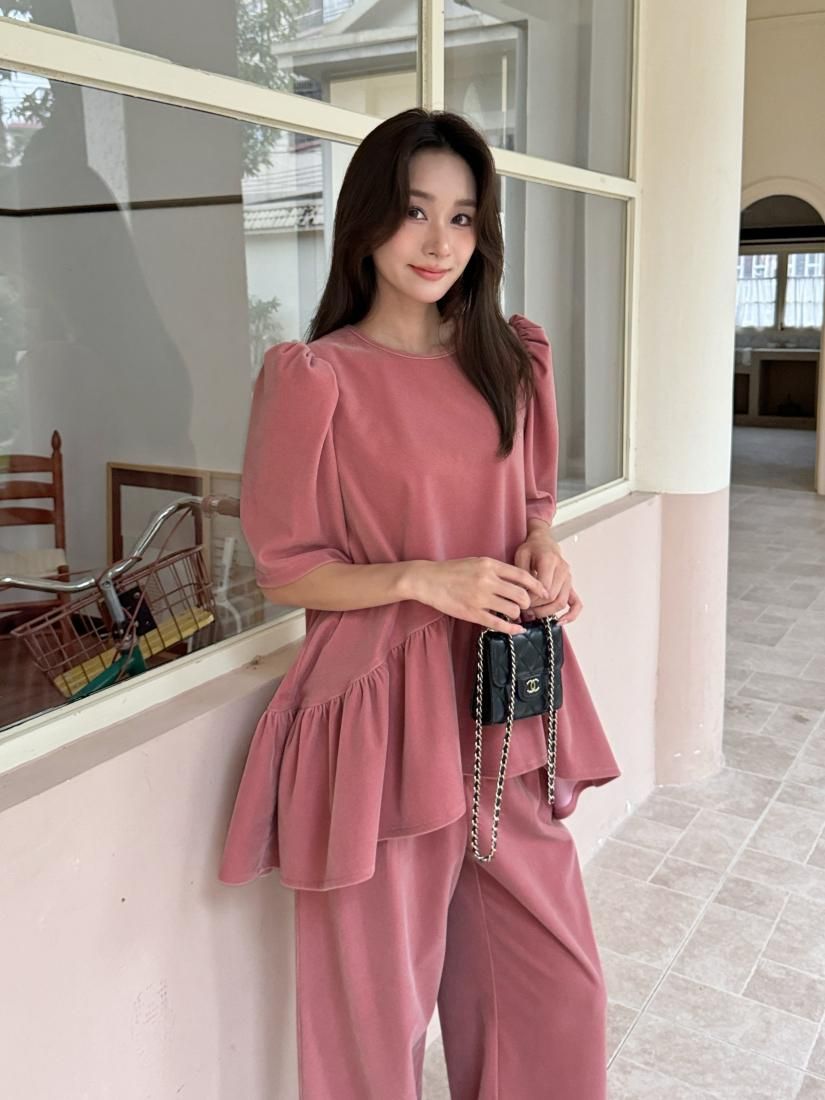 初売り PEPLUM ASYMMETRY VELOR SALLY TOPS BASH BIRTHDAY - トップス
