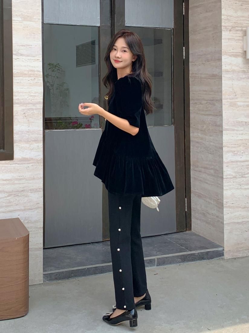 トップス furPEPLUM vest birthday bash S SALLY VELOR ASYMMETRY PEPLUM TOPS - BIRTHDAY BASH