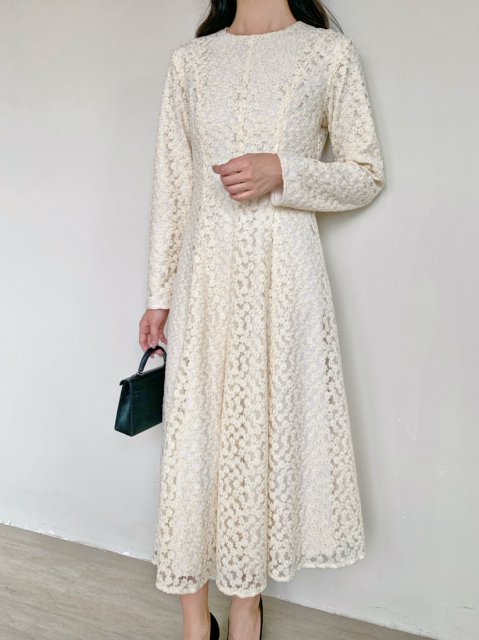 FLOWER LACE LONG DRESS