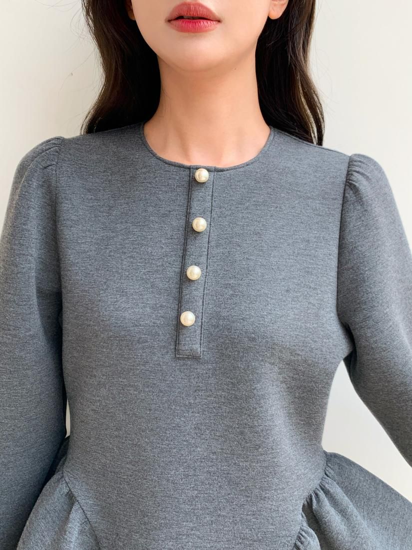 PEARL BUTTON PEPLUM TOPS - BIRTHDAY BASH