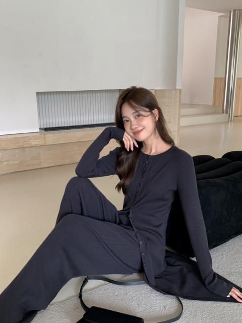 LIB KNIT LONG CARDIGAN SETUP