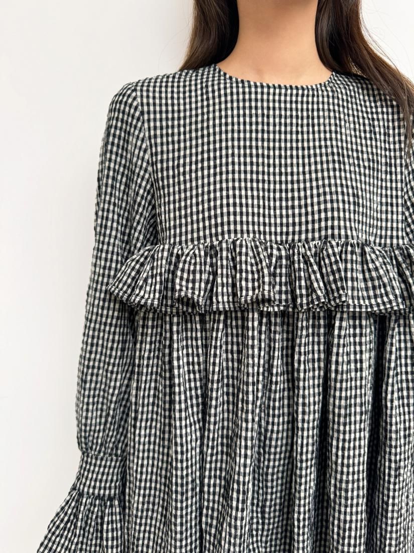 GINGHAM FRILL CANDY SLEEVE TOPS - BIRTHDAY BASH