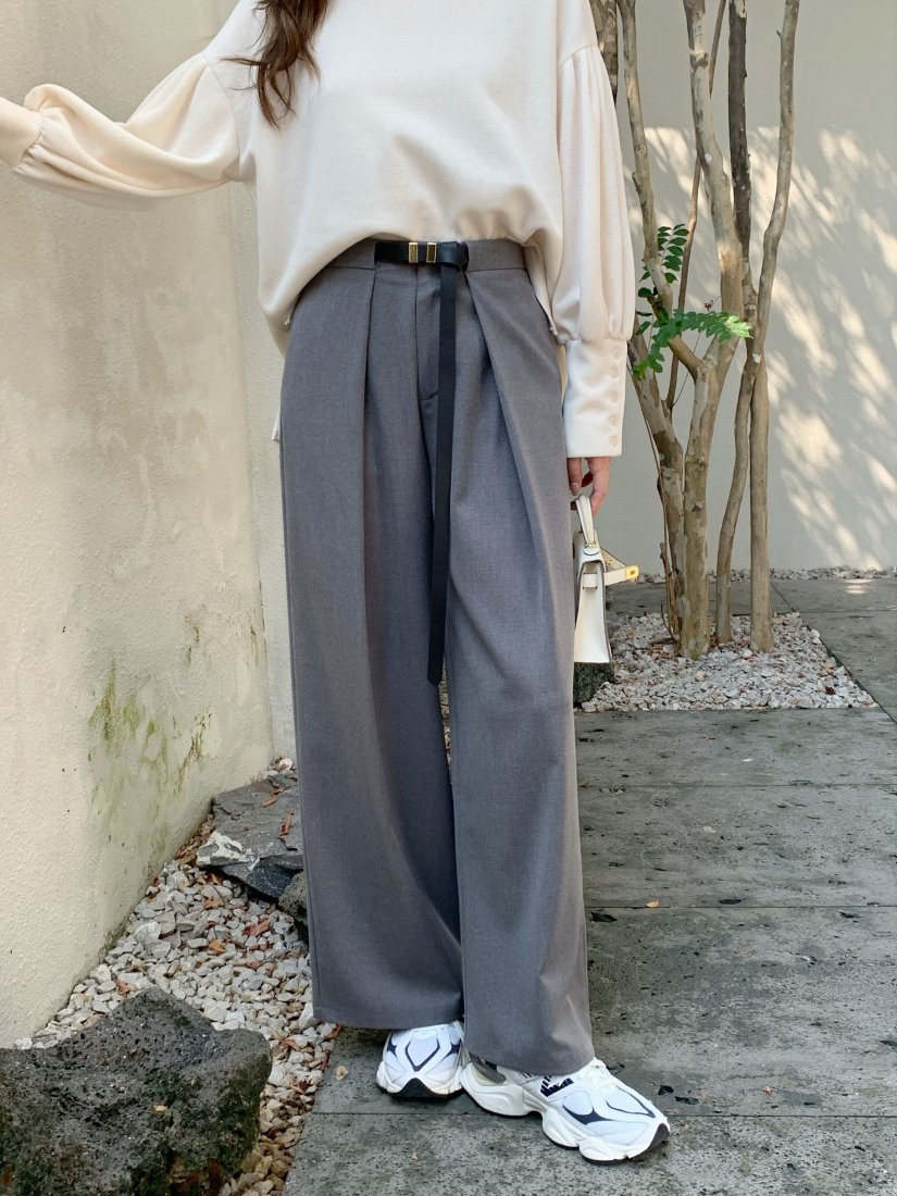 BELT TUCK WIDE PANTS - BIRTHDAY BASH