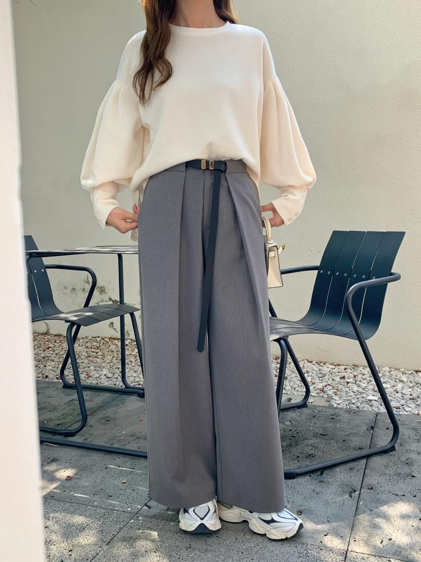 BELT TUCK WIDE PANTS - BIRTHDAY BASH