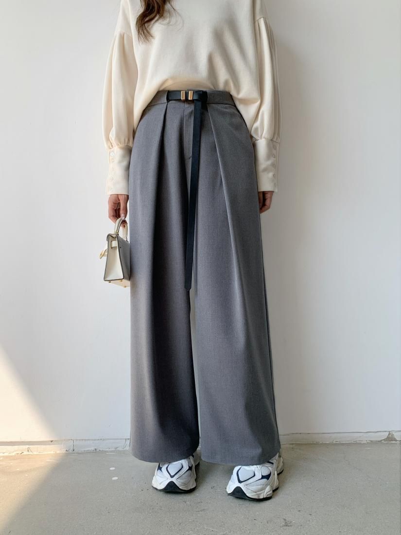 BELT TUCK WIDE PANTS - BIRTHDAY BASH