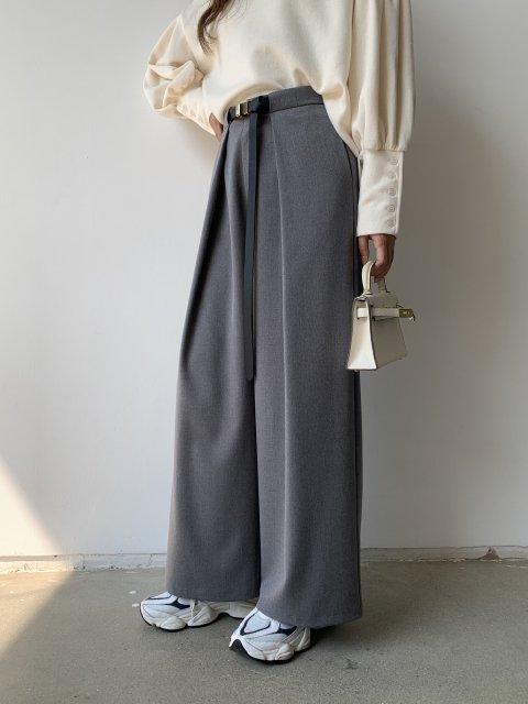 BELT TUCK WIDE PANTS