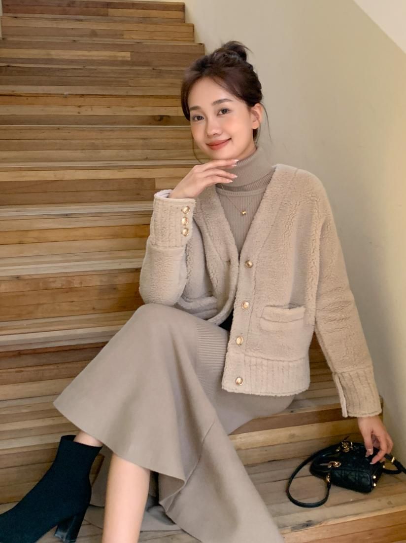 TURTLE NECK PEPLUM KNIT DRESS - BIRTHDAY BASH