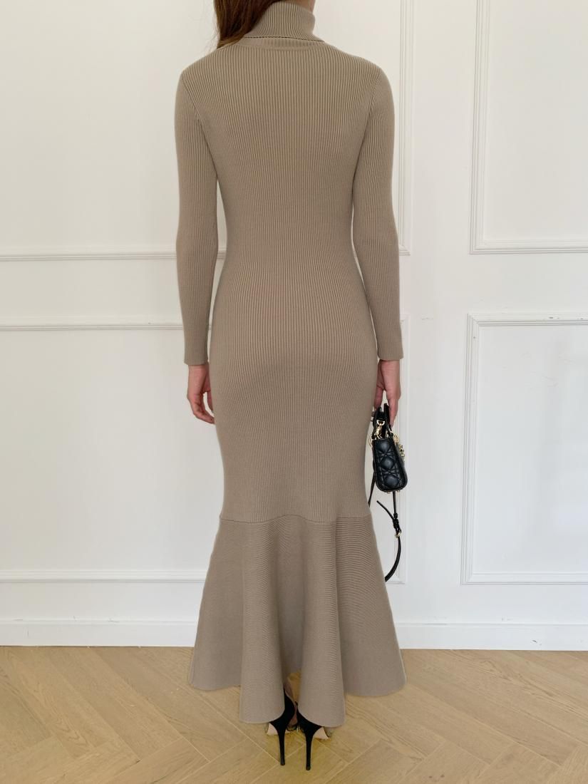 TURTLE NECK PEPLUM KNIT DRESS - BIRTHDAY BASH