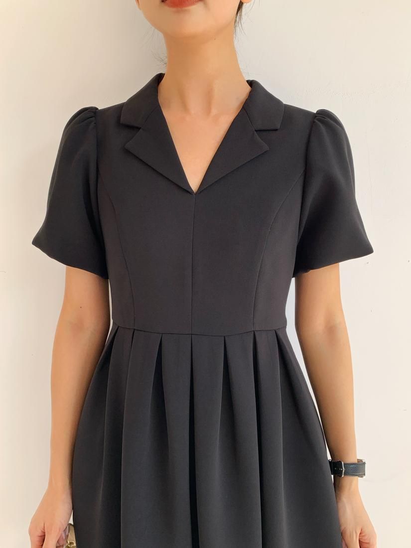 OPEN COLLAR PUFF DRESS - BIRTHDAY BASH