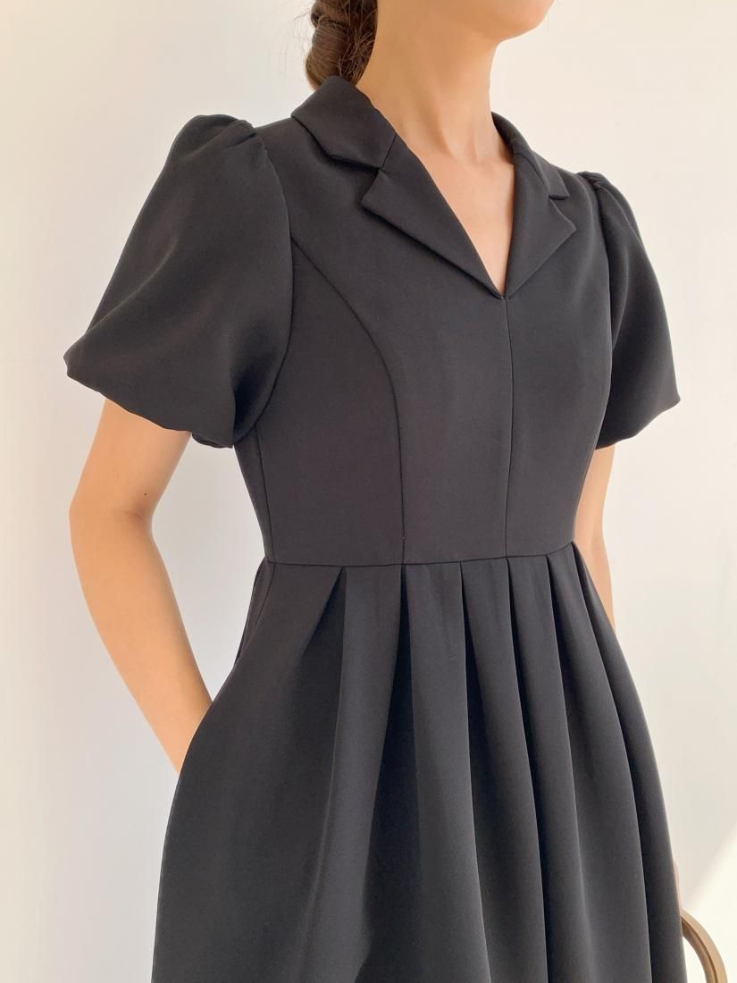 OPEN COLLAR PUFF DRESS - BIRTHDAY BASH
