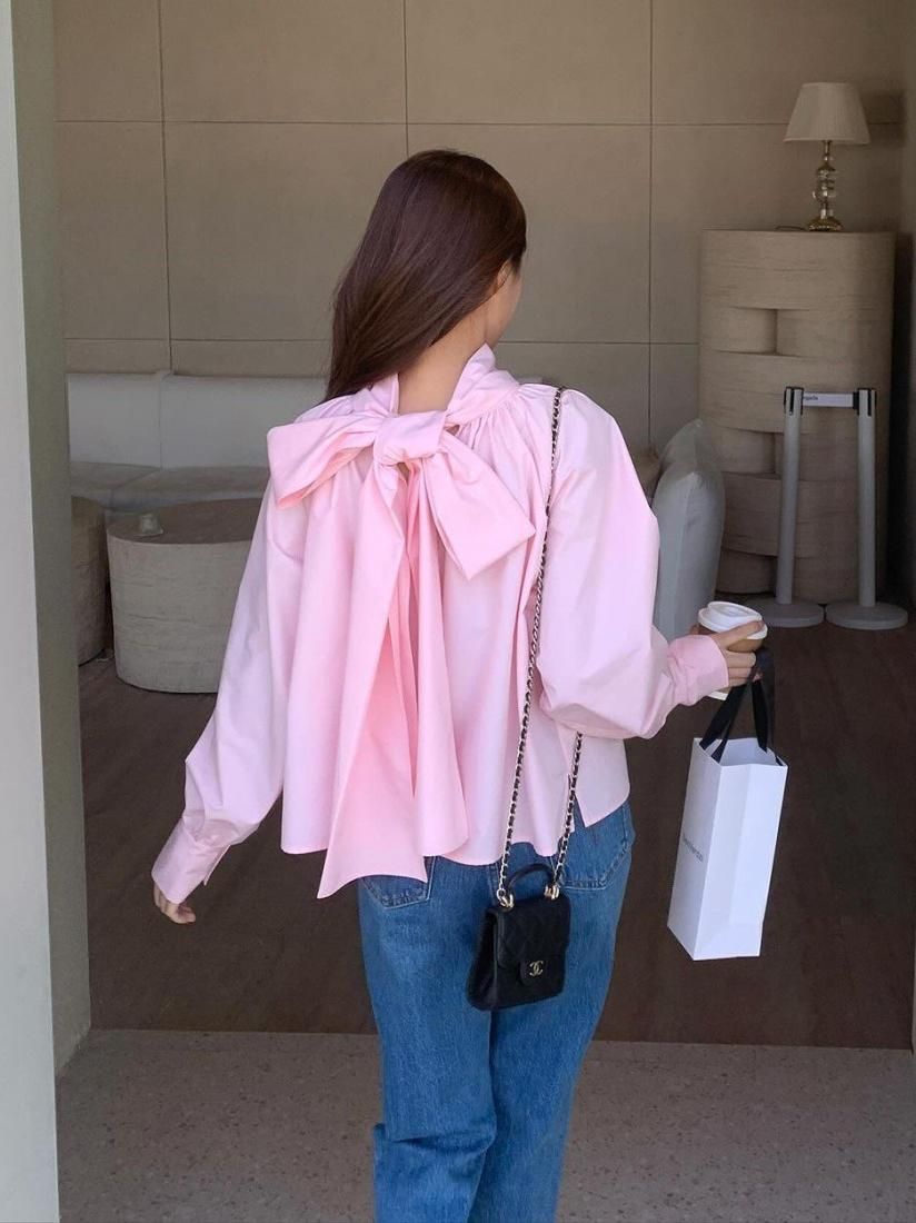 BIG RIBBON 2WAY SHIRTS PINK - BIRTHDAY BASH