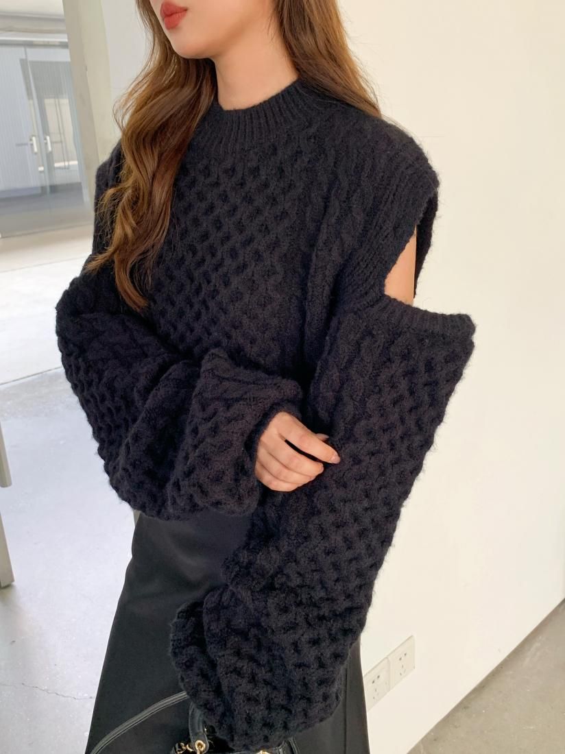 2WAY LOWGAGE VOLUME KNIT TOPS - BIRTHDAY BASH