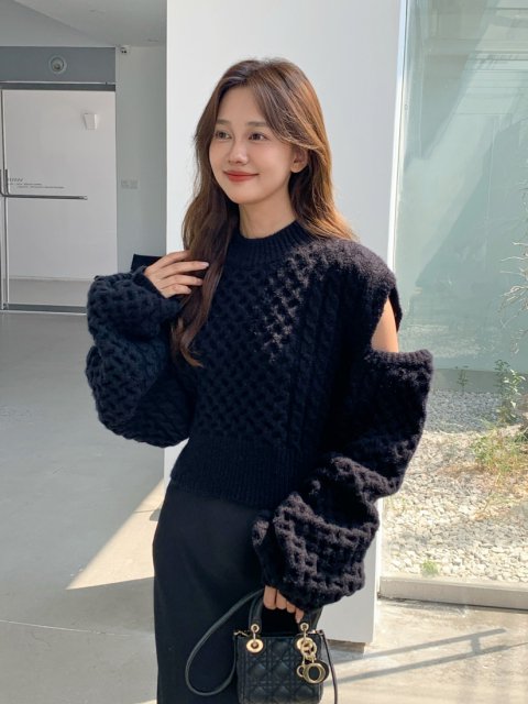 2WAY LOWGAGE VOLUME KNIT TOPS