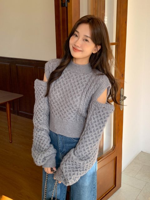 2WAY LOWGAGE VOLUME KNIT TOPS