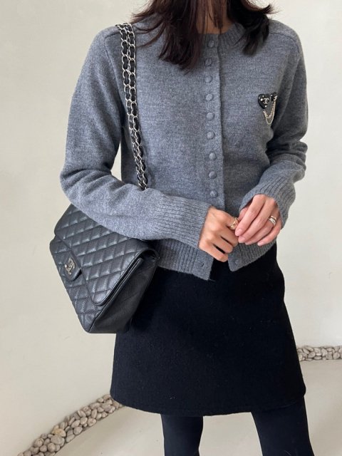 KR CREW NECK LIB CARDIGAN