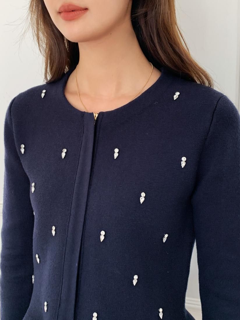 RE ORDER】BIJOU PEPLUM KNIT CARDIGAN - BIRTHDAY BASH