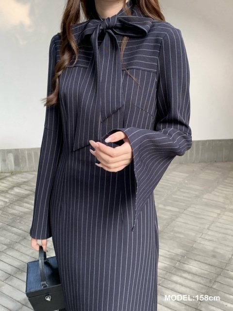 3WY STRIPE RIBBON DRESS