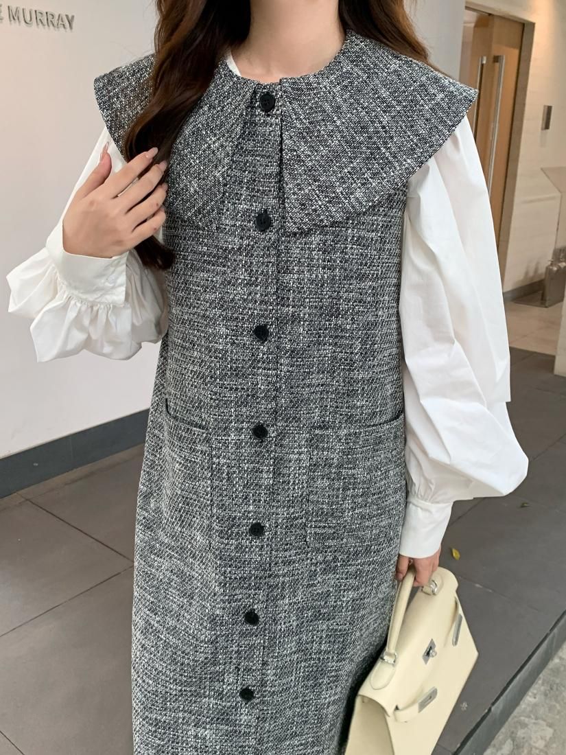 TWEED BIG COLLAR JUMPER SKIRT - BIRTHDAY BASH