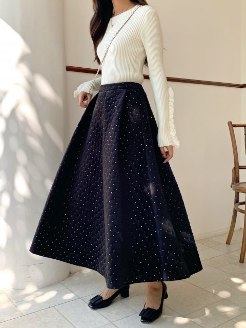 11/18 am11:00 ORDER STARTLIONA VELOUR QUILTING BIJOU SKIRT