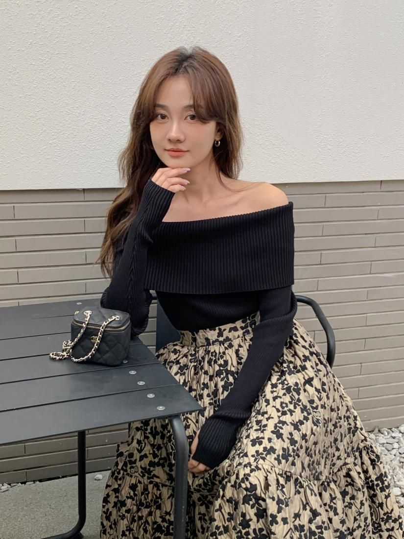 Birthdaybash バースデーバッシュ MIRANDA JUMPER 新品 OFF SHOULDER KNIT LONG TOPS - BIRTHDAY BASH