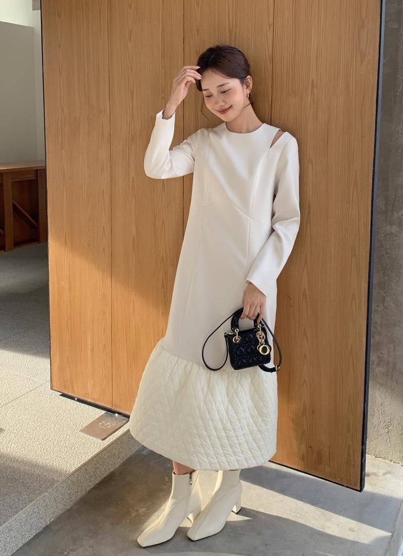 CUT OFF QUILTING DOCKING DRESS - BIRTHDAY BASH