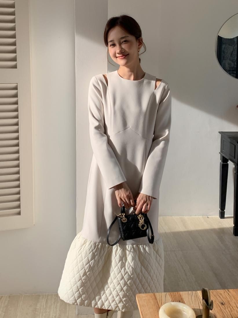 CUT OFF QUILTING DOCKING DRESS - BIRTHDAY BASH