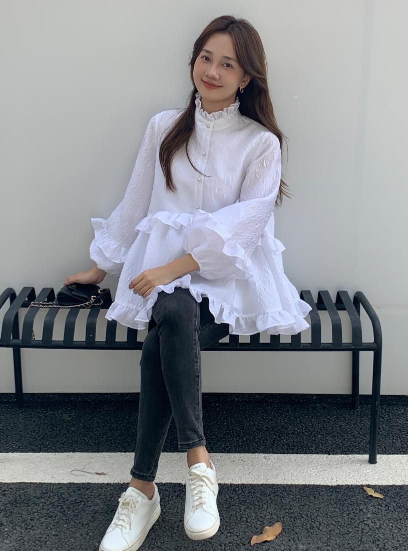 JACQUARD FRILL A LINE TOPS - BIRTHDAY BASH