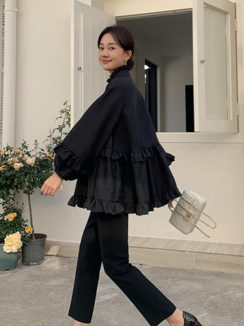 定率割引 往復 JACQUARD BASH BIRTHDAY - TOPS LINE A FRILL トップス