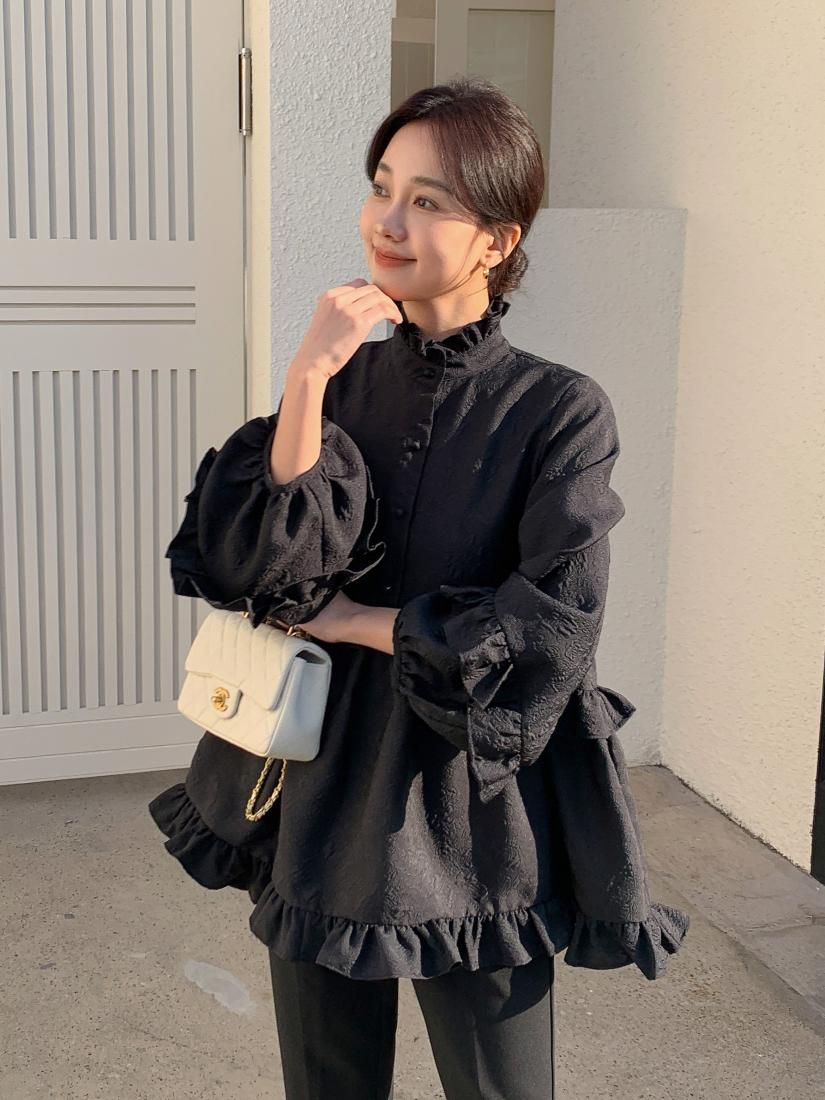  2025年おすすめのアイテム満載 LINE A FRILL JACQUARD TOPS BASH BIRTHDAY - トップス