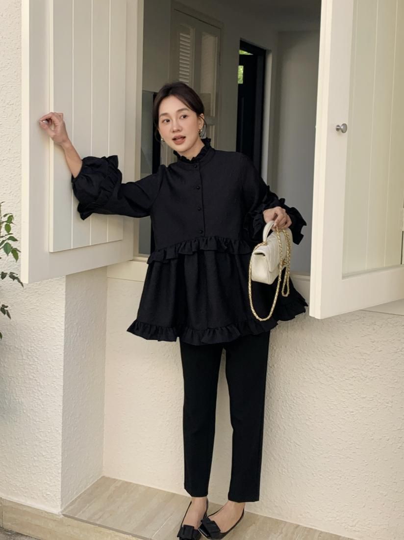 JACQUARD FRILL A LINE TOPS - BIRTHDAY BASH