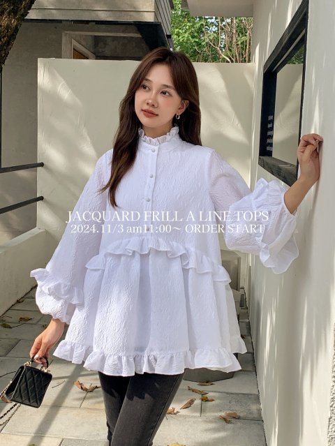 11/3 am11:00 ORDER STARTJACQUARD FRILL A LINE TOPS