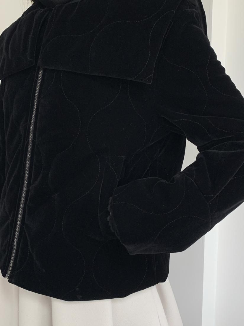 VELOUR QUILTING COLLAR JACKET - BIRTHDAY BASH VELOUR QUILTING COLLAR JACKET - BIRTHDAY BASH
