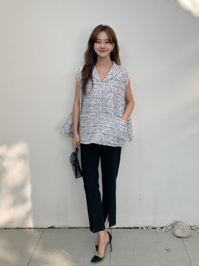 TWEED A LINE COLLAR TOPS - BIRTHDAY BASH