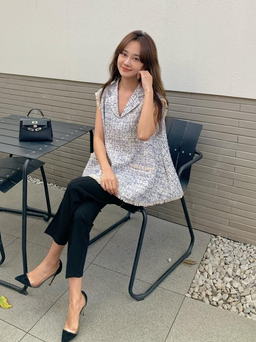 TWEED A LINE COLLAR TOPS - BIRTHDAY BASH