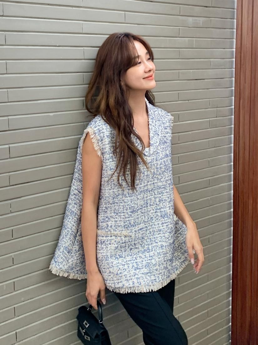 特別オファー TWEED A LINE COLLAR TOPS - BIRTHDAY BASH トップス