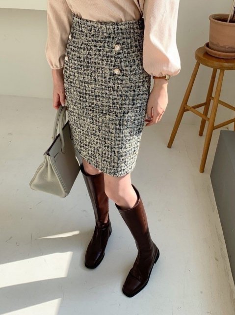 KR TWEED PEARL SKIRT