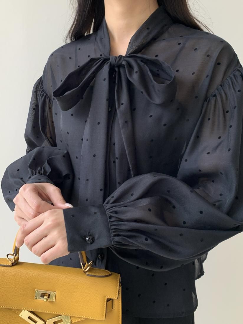 RIBBON SHEER DOT PUFF TOPS - BIRTHDAY BASH