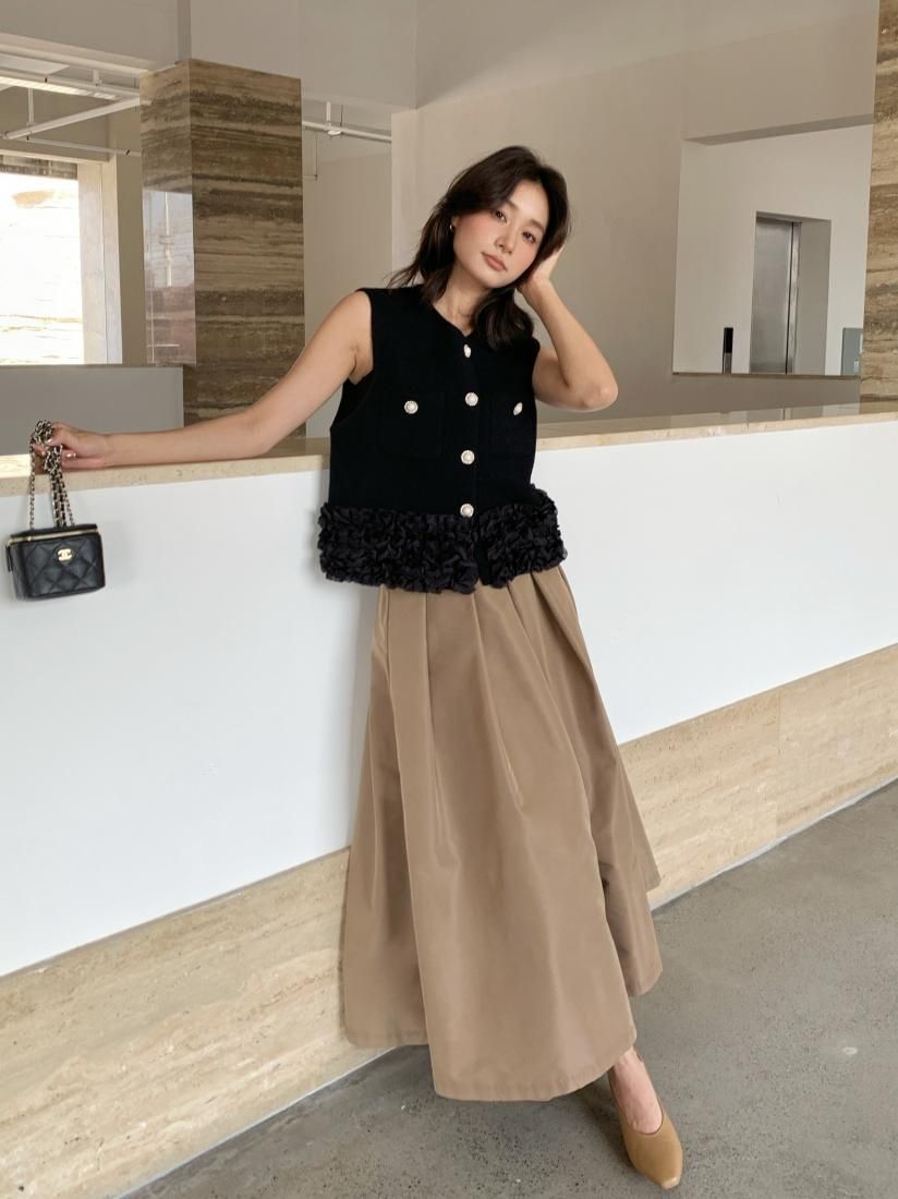 FRILL HEM SHORT GILET - BIRTHDAY BASH