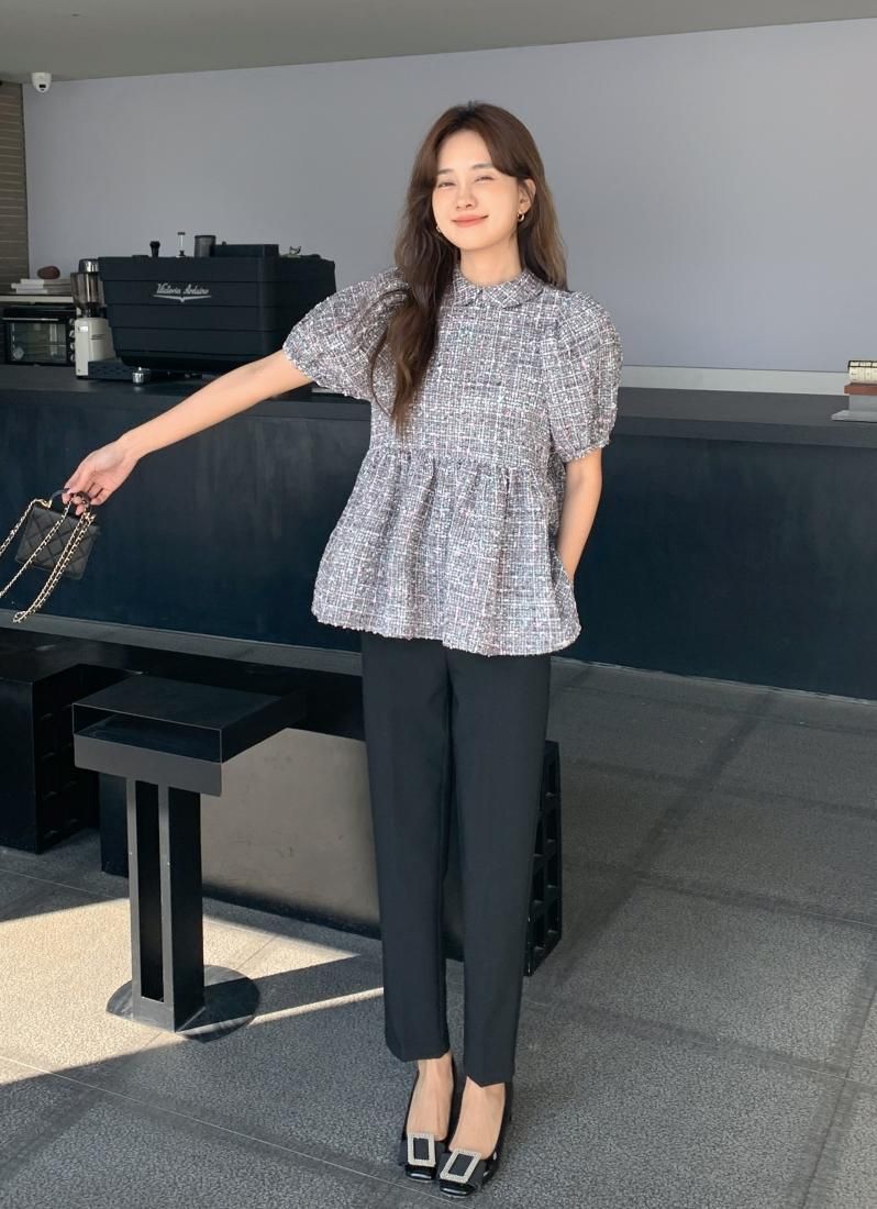 TWEED CLARISSE PEARL BUTTON TOPS - BIRTHDAY BASH