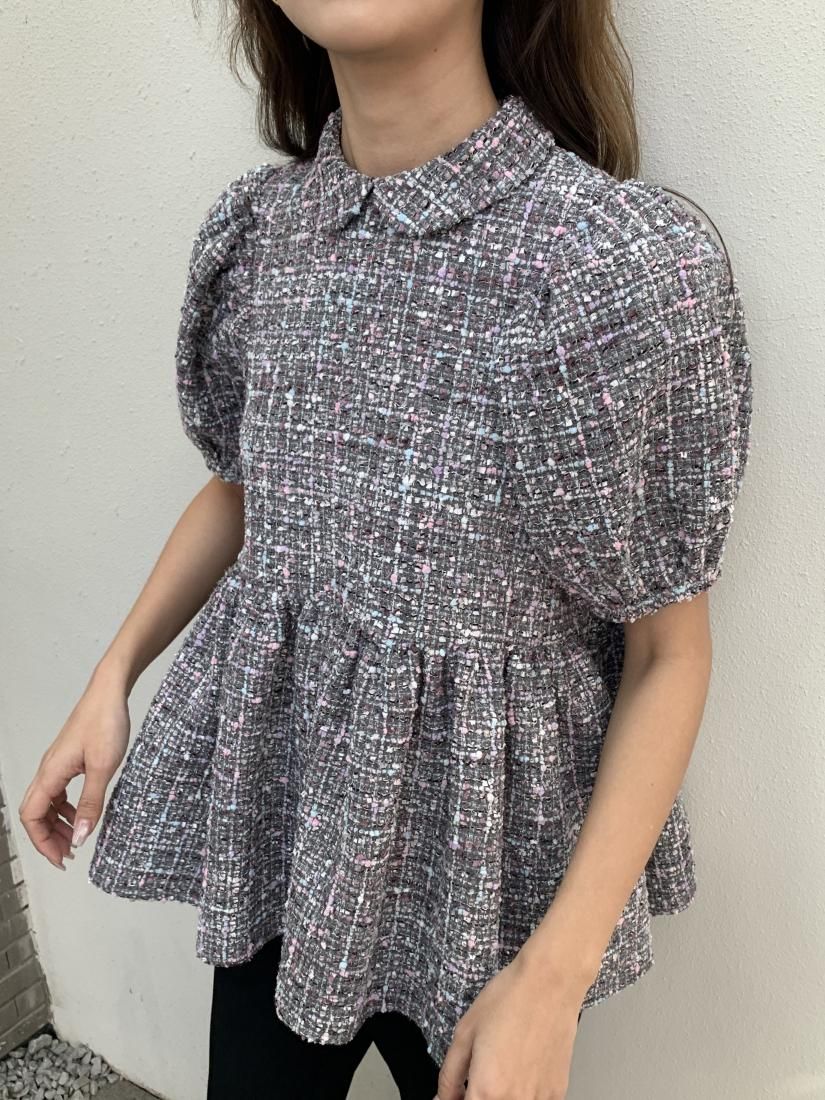 TWEED CLARISSE PEARL BUTTON TOPS - BIRTHDAY BASH