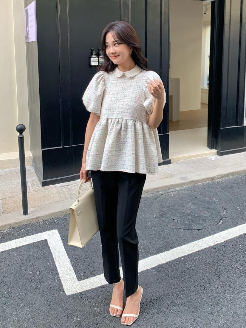 TWEED CLARISSE PEARL BUTTON TOPS - BIRTHDAY BASH