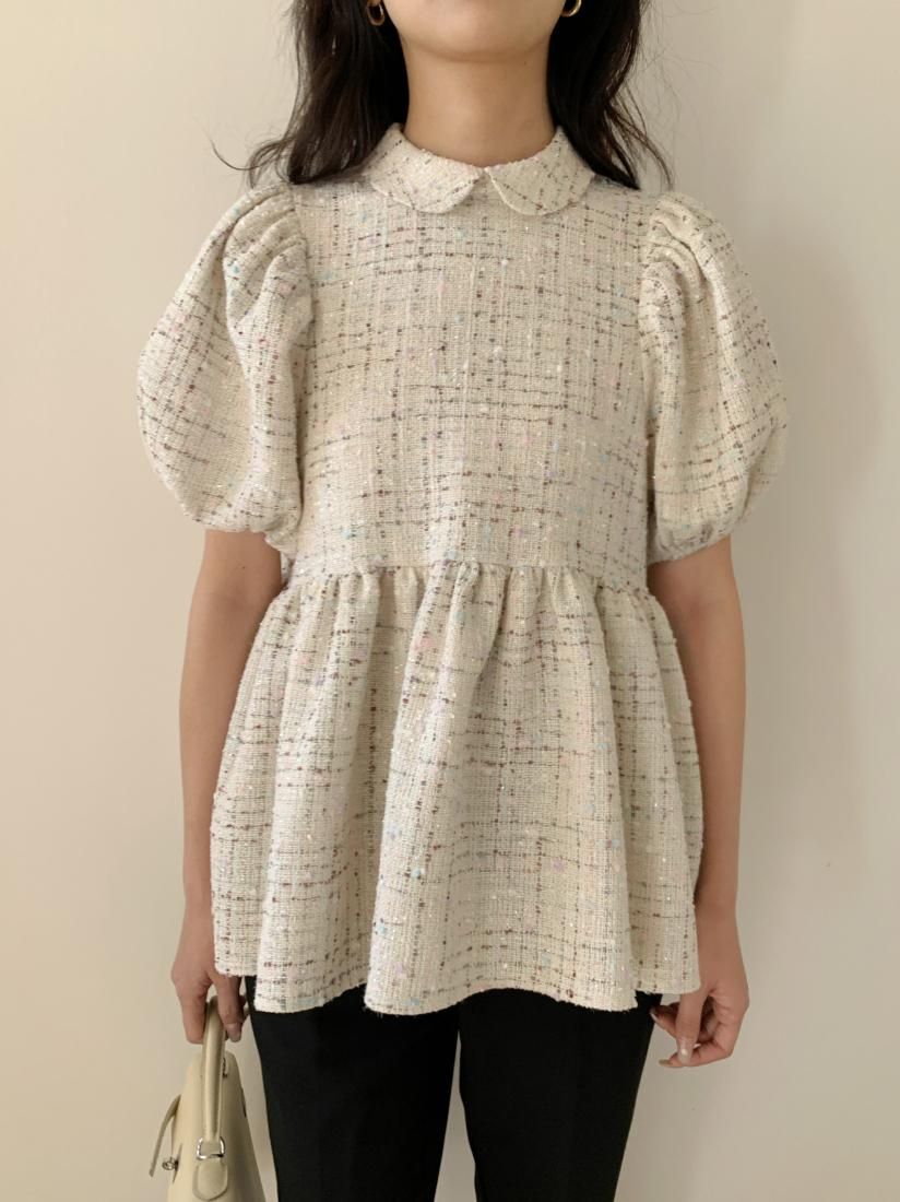 TWEED CLARISSE PEARL BUTTON TOPS - BIRTHDAY BASH