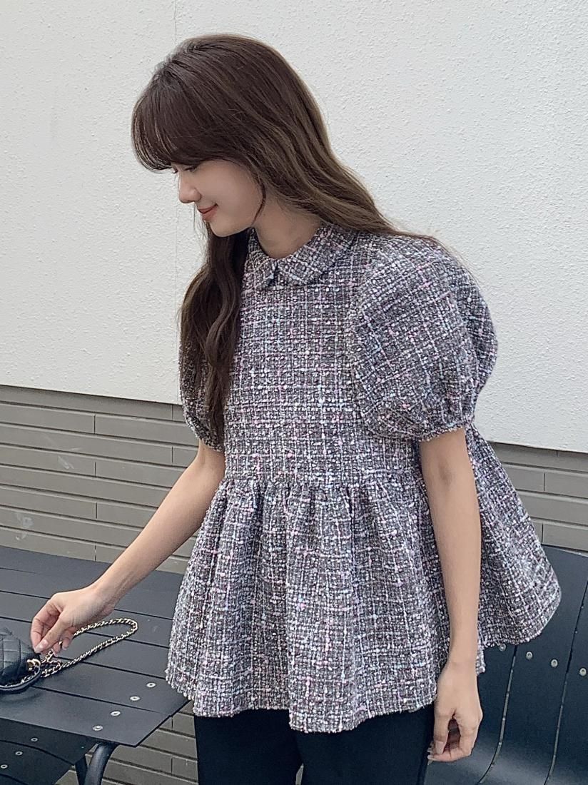 TWEED CLARISSE PEARL BUTTON TOPS - BIRTHDAY BASH