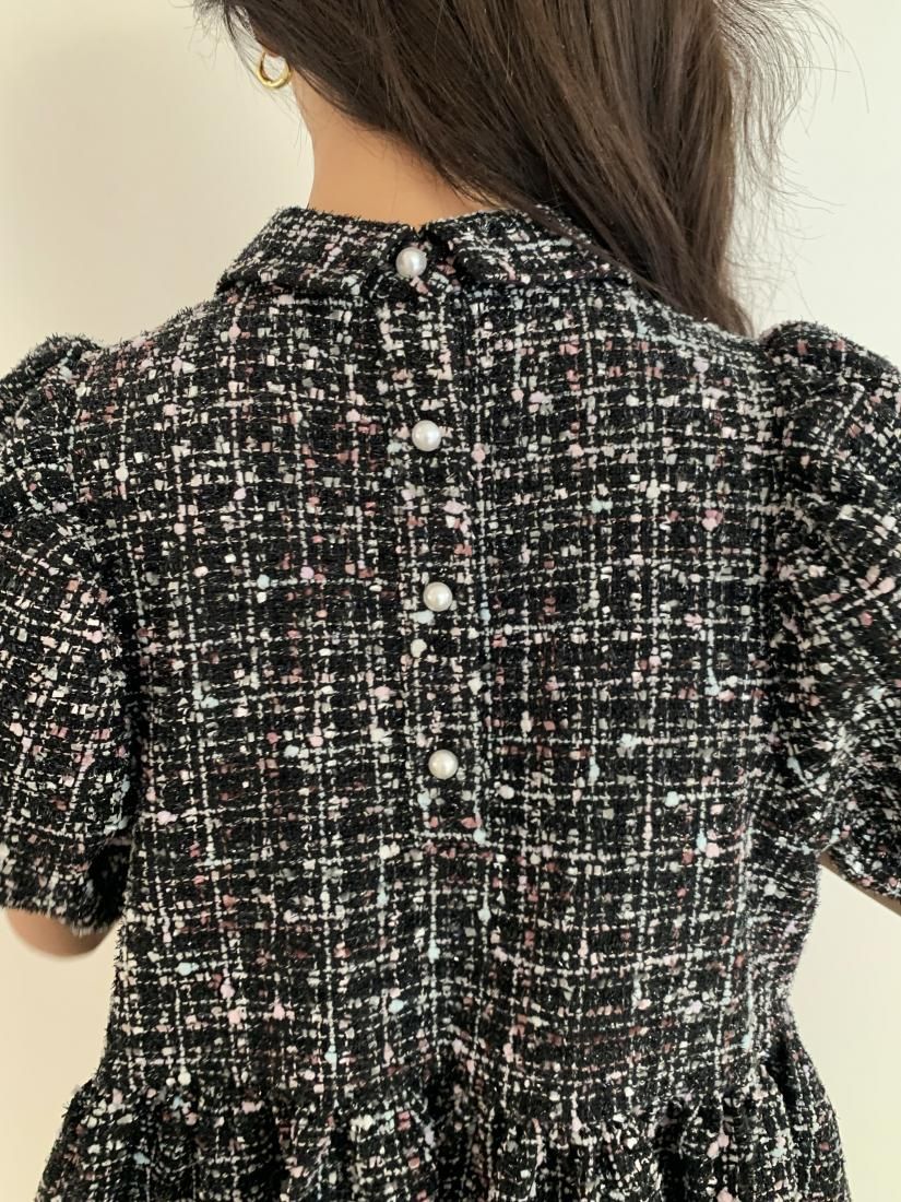 多様な TOPS BUTTON PEARL CLARISSE TWEED - BASH BIRTHDAY トップス