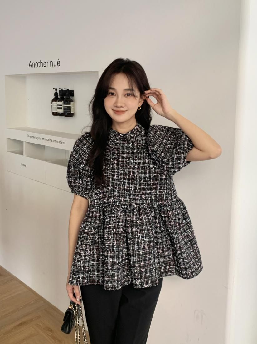 TWEED CLARISSE PEARL BUTTON TOPS - BIRTHDAY BASH