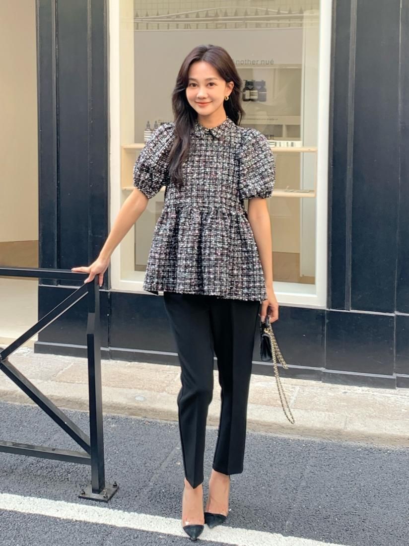 RE ORDER】CLARISSE PEARL BUTTON TOPS LONG - BIRTHDAY BASH