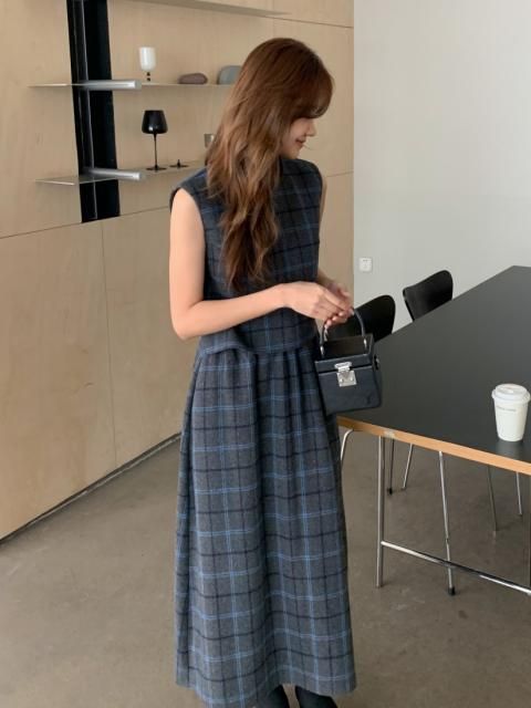 NS CHECK LAYERED DRESS