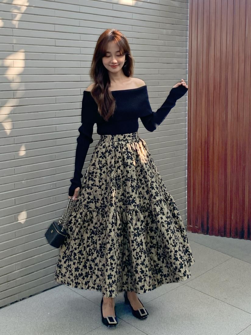 FLOWER LEOPARD FLARE SKIRT - BIRTHDAY BASH