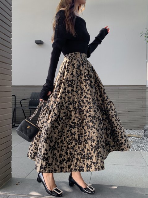 PRICEFLOWER LEOPARD FLARE SKIRT